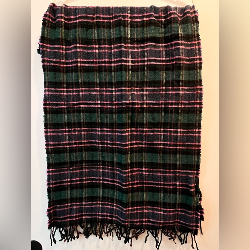 J. Crew Plaid Scarf in Green and Pink